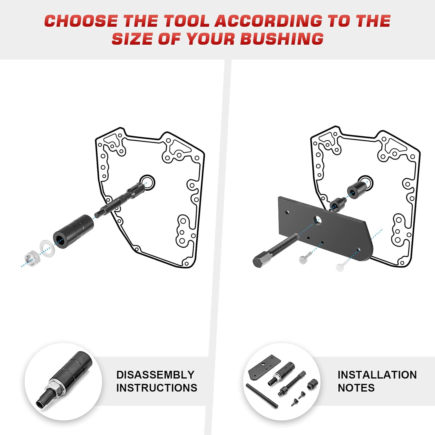 Mofun Evolution Inner Single Cam Bearing Puller Tool Compatible with Harley Single Cam EVO Softail Dyna Sportster Road King Electra Glide 1984-2023