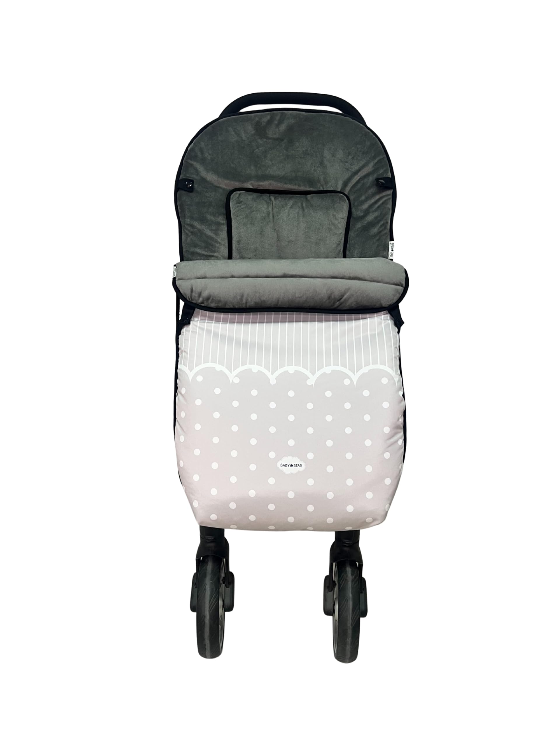 Saco Silla de Paseo Universal beige, saco bebe invierno con polar extrasuave, saco carro bebé impermeable, desmontable y transpirable, doble apertura, resistente hasta -15 grados