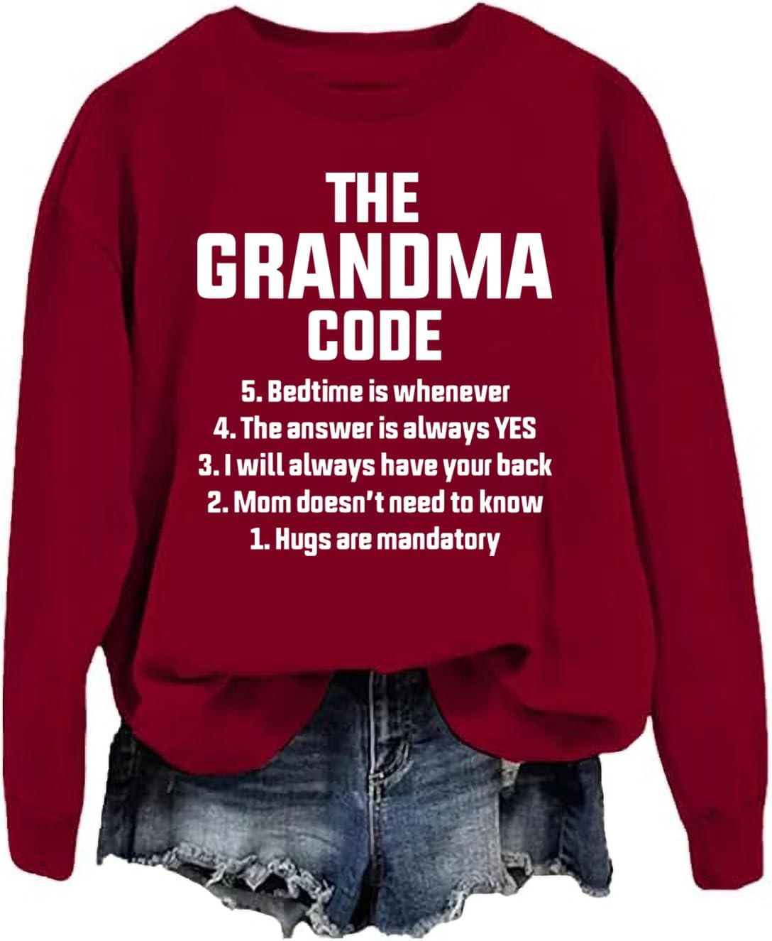 Grandma Sweatshirts For Women Nana Sweatshirt The Grandma Code Sweatshirt Gigi Long Sleeve Shirts Gift Tops