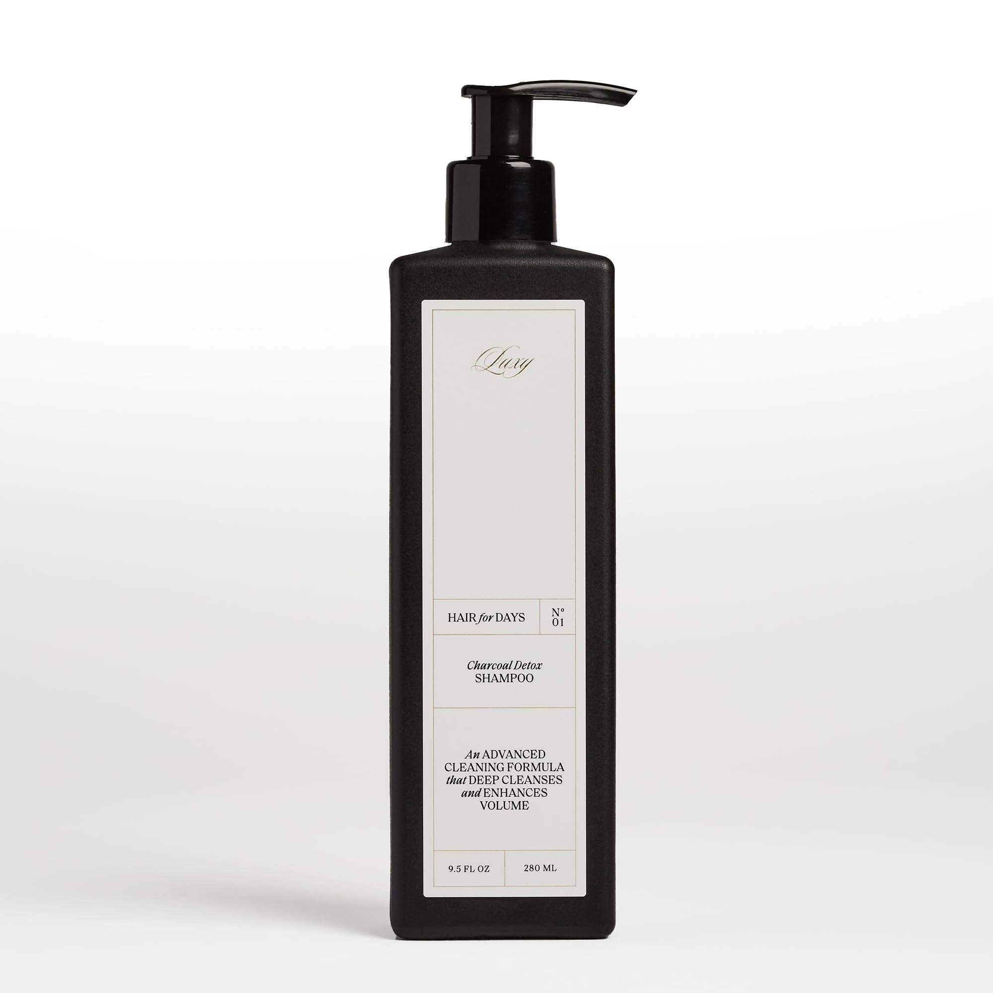 Luxy Charcoal Detox Shampoo –Clarifying & Volumizing Cleanse for Hair Extensions & Natural Hair –Activated Charcoal, Apple Cider Vinegar & Baobab Oil – Clean, Organic & Eco-Conscious Formula 9.5 FL OZ