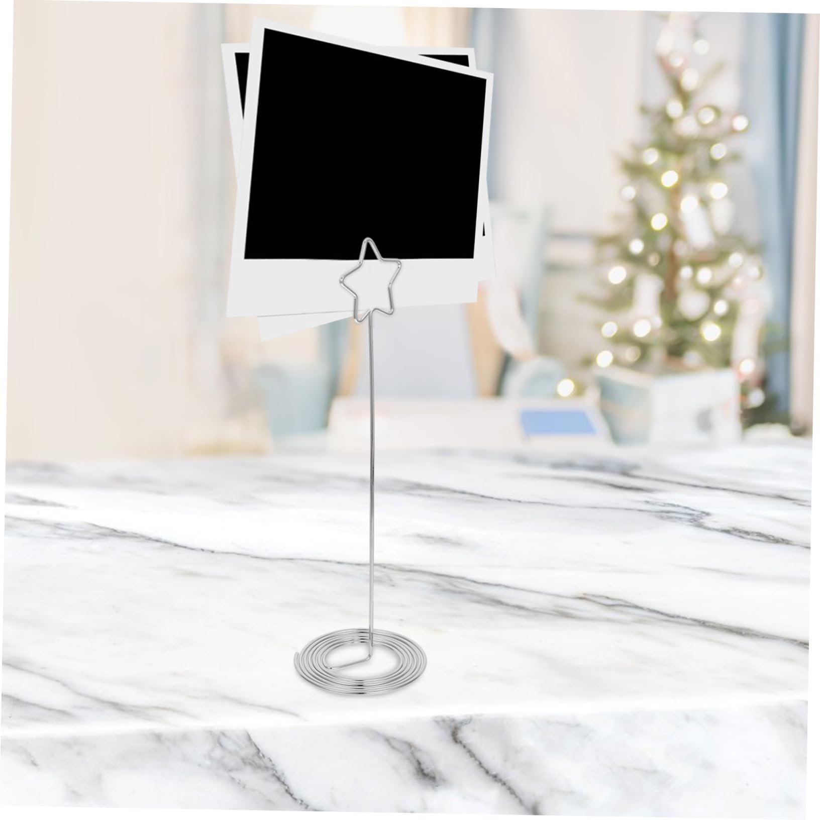 Alipis 12pièces Porte-Cartes Fer et Mini Porte-Photos de Table Porte-numéros Étoile Supports pour Cartes et Photos Décorations pour Mariages et Fêtes