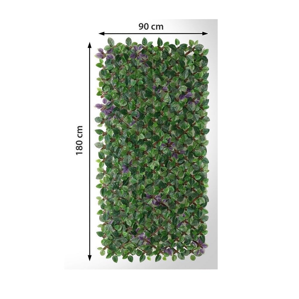 LOLAhome Celosía Extensible con seto Artificial Premium Hiedra de 2x1 m | Realista y Natural, Alta Ocultación, Tratamiento UV, No inflamable, Transpirable | para Jardín, Balcón, Terraza o Piscina