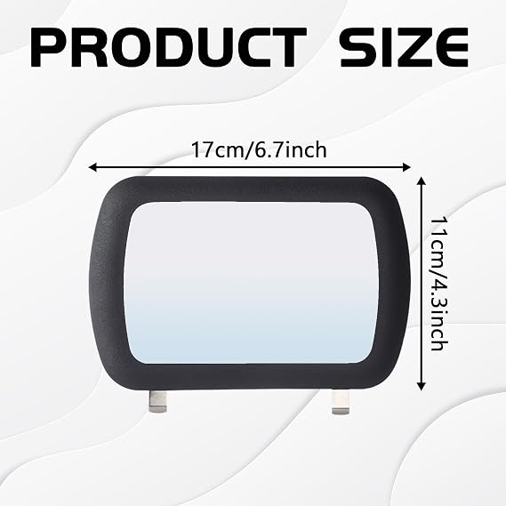 Car Sun Vanity Mirror, Clip-on Rear View Sun Visor Makeup Mirror for Women Girls, Portable HD Sun-Shading Cosmetic Mirrors Universal Car Interior Accessories for Most Cars, Trucks, SUVs