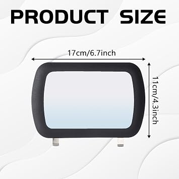 Car Sun Vanity Mirror, Clip-on Rear View Sun Visor Makeup Mirror for Women Girls, Portable HD Sun-Shading Cosmetic Mirrors Universal Car Interior Accessories for Most Cars, Trucks, SUVs