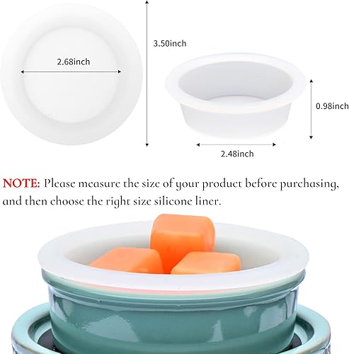 Miniatura 2 de ASAWASA 6 forros reutilizables de silicona para derretir cera, a prueba de fugas, sin ensuciar, sin rasguños, no tóxicos, sin BPA, 2.48 pulgadas de