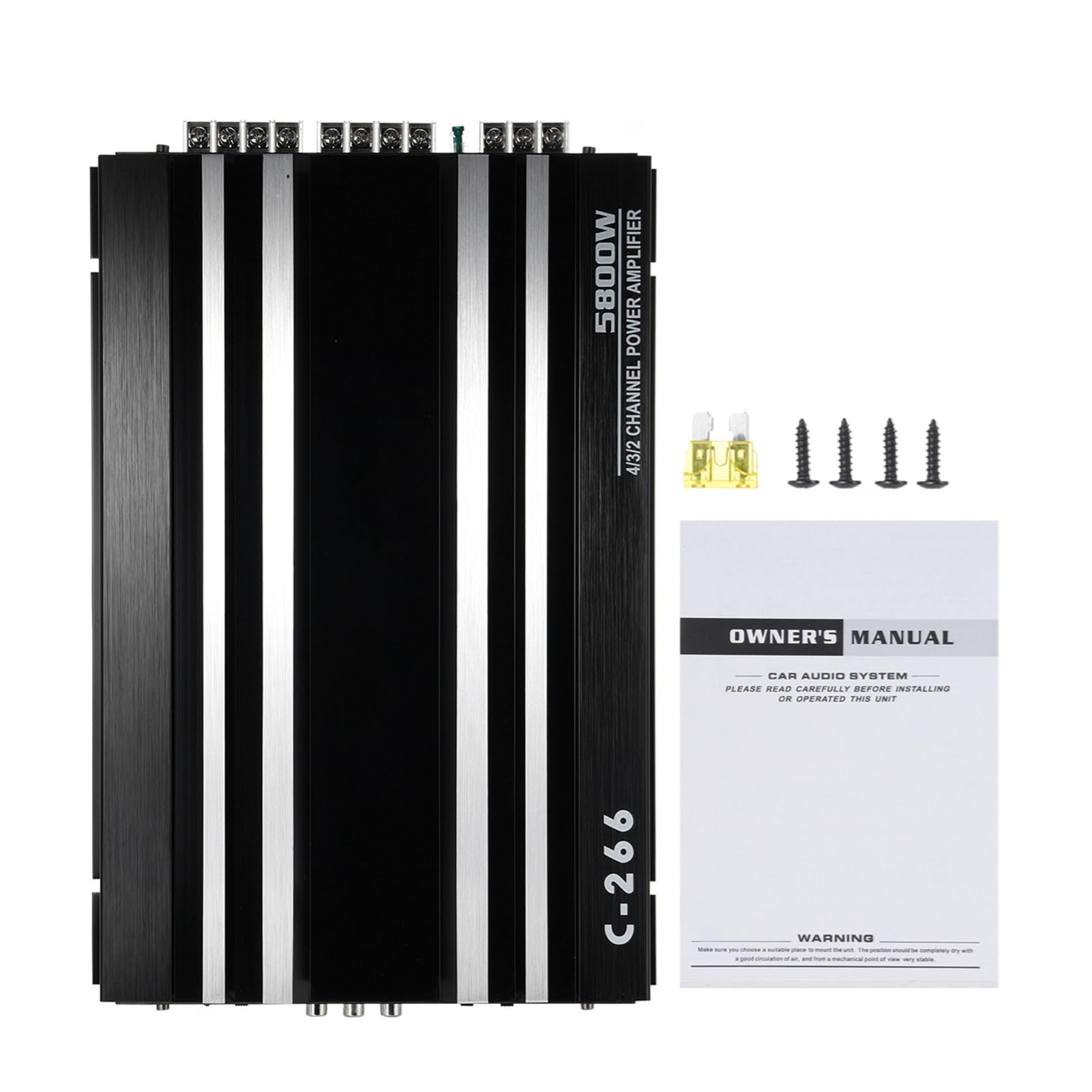 Amplificatore per auto, a 12V 4 canali ad alte prestazioni in lega di alluminio, amplificatore finale stereo per auto