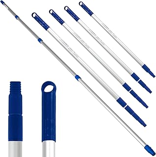 PAMEX Vara extensível a 5 metros. Vara com cabo telescópico profissional de alumínio. Extensão extensível com rosca. Resistente à corrosão e ao desgaste