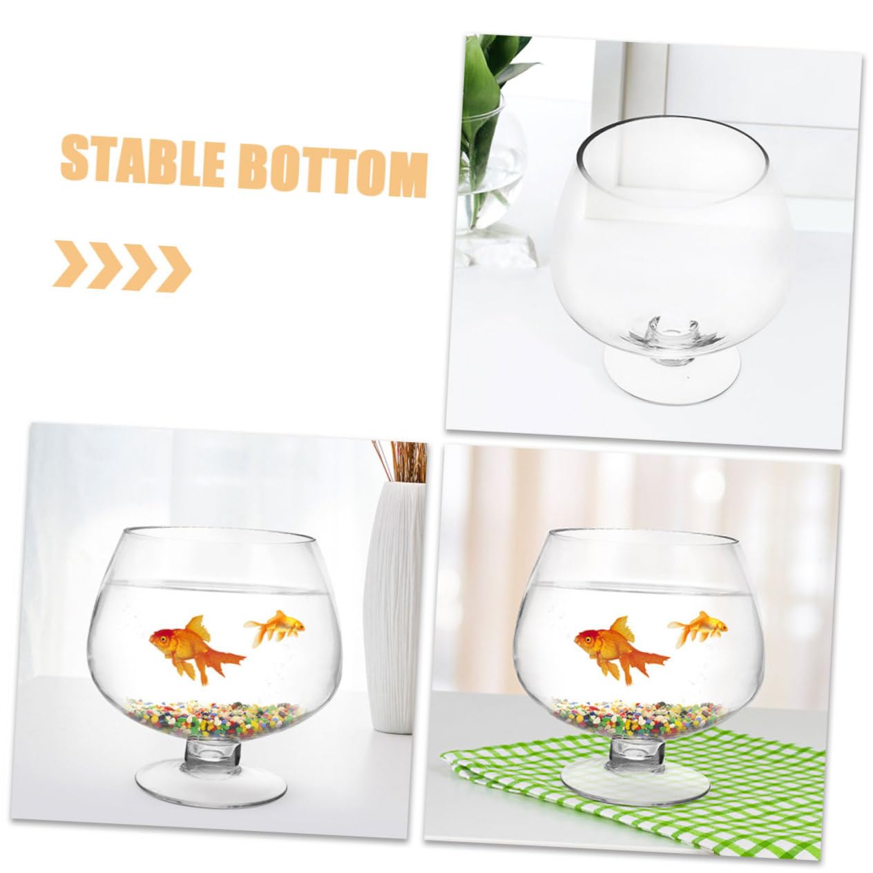 2pezzi Vasca Trasparente Per Pesci Rosso Acquario Da Tavolo Accessori Per Acquario Vasca Decorativa Per Pesci Betta Multifunzione