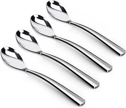 Coffee Spoons,4-Piece GLAMFIELDS Teaspoons with a Long Handle, 6.1"Demitasse Espresso