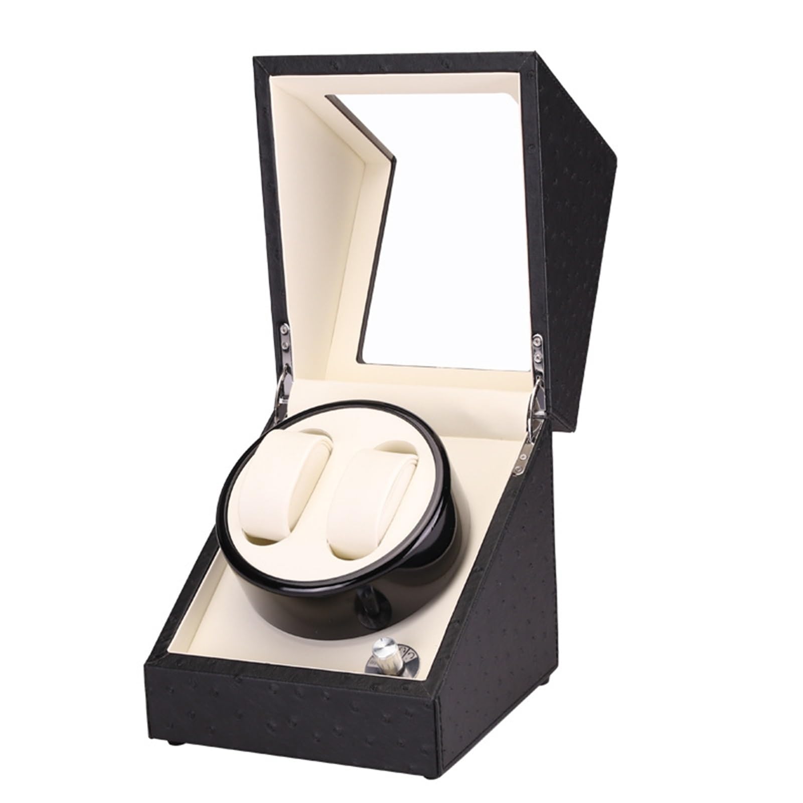 MYUYEE Automatic Double Watch Winder For 2 Watches 5 Rotation Modes Self-Winding Mechanical Watch Dustproof Case With Quiet Motor Dual Watches Rotation Storage Box For Men And
