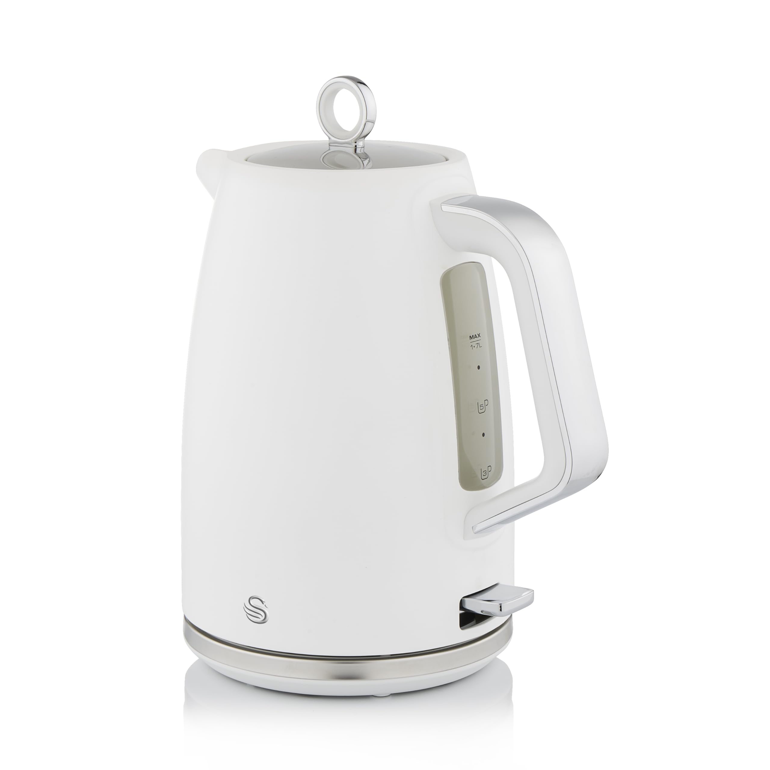 Swan Serenity SK14017WHT 1.7 Litre Kettle with Quick Boiling, 360-Degree Base, Boil Dry Protection, Water Level Indicator, Non-Slip Feet, 3000W, White