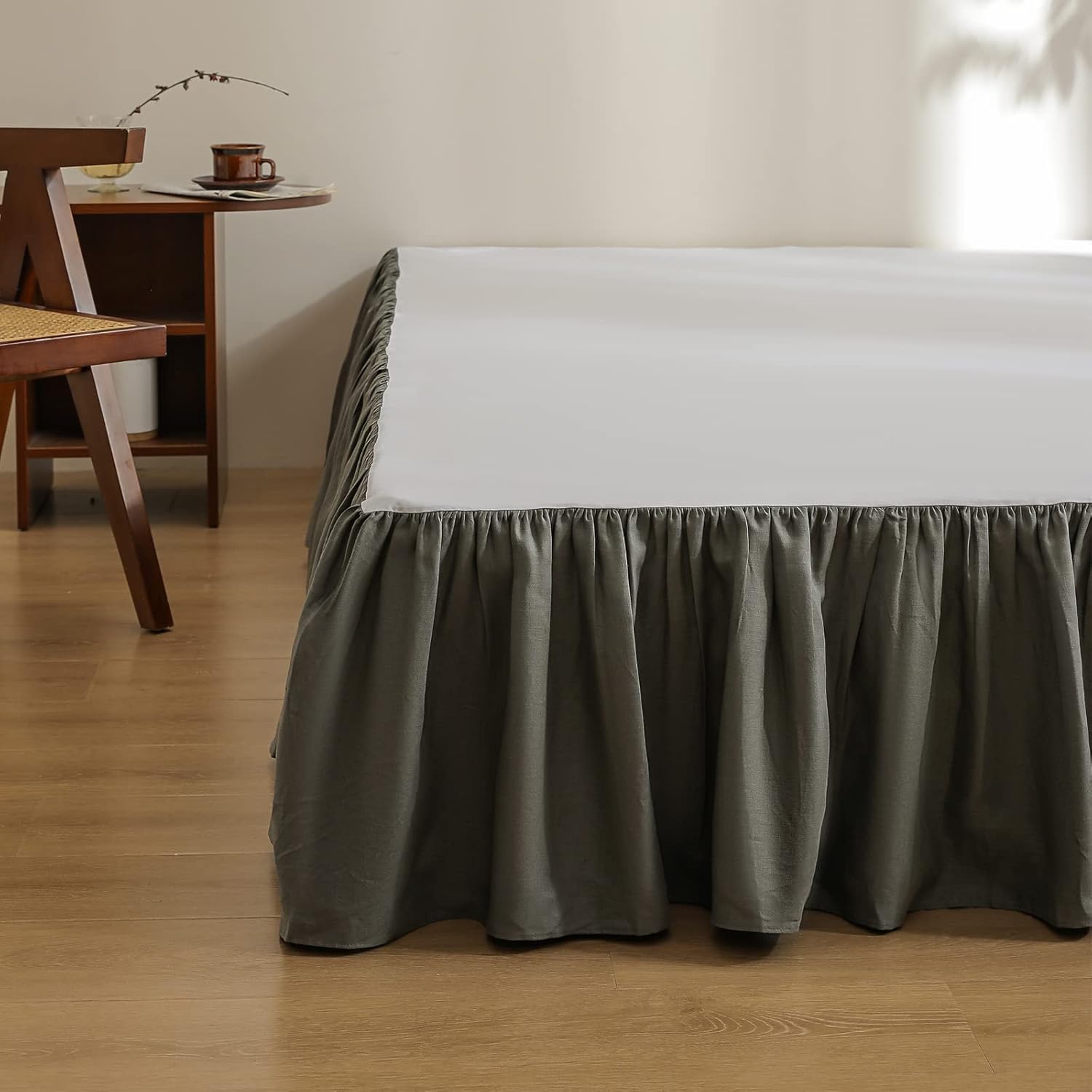 Simple&Opulence Belgian Linen Bed Skirt with Classic 14