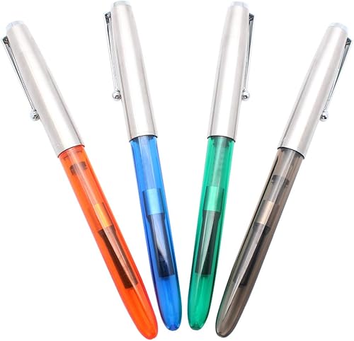 Gullor Pluma estilográfica extra ligera de 4 piezas, punta fina con convertidor de tinta, juego transparente Multicolor (transparente),Multi