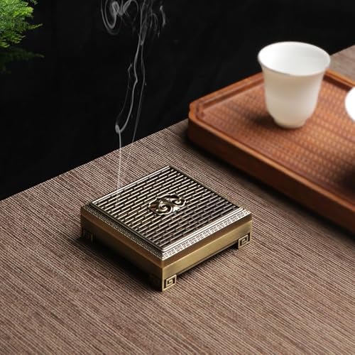 Mystic Scepter Incense Holder Burner - Durable Zinc Alloy Ash Catcher Cube for Meditation & Yoga, Portable Ancient-Inspired Coil Incense Dish with Symbolic Decor — view 6
