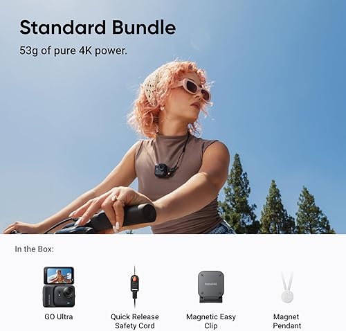 Miniatura 9 de Insta360 GO Ultra - Cámara de vlogging 4K pequeña, manos libres, cámara POV, sensor de 11.28 pulgadas, peso de 1.87 oz, FOV de 156, duración de la