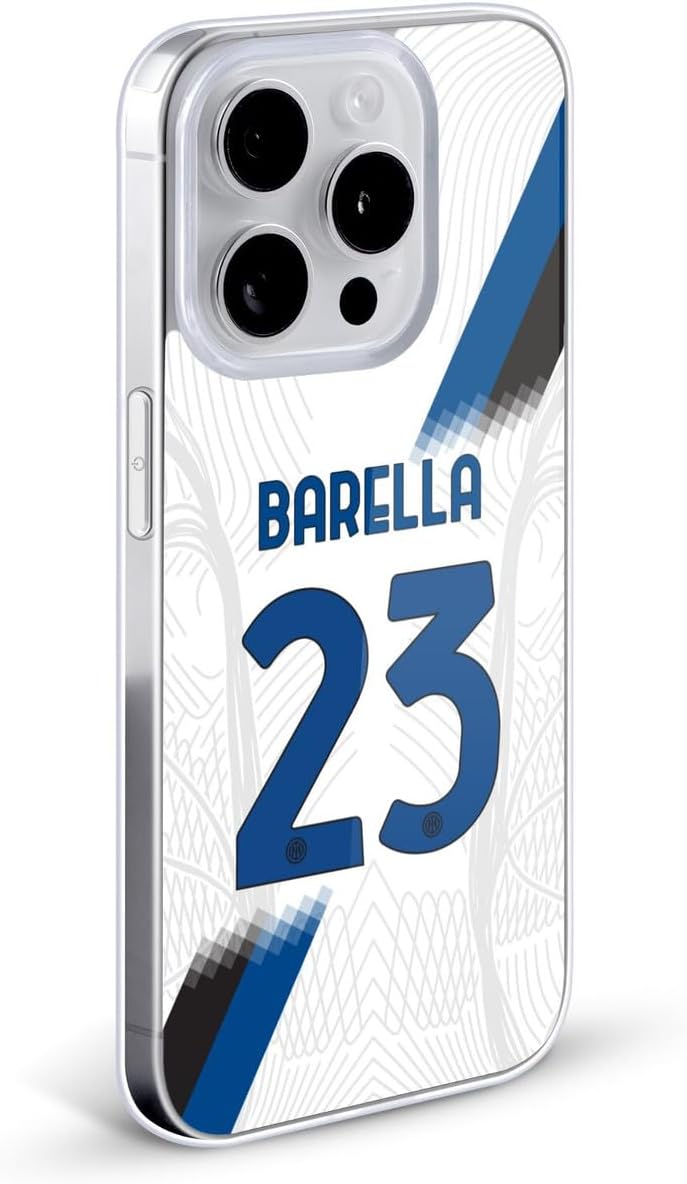 Head Case Designs Officially Licensed Inter Milan Nicolò Barella 2023/24 Players Away Kit Gel Case [Military Grade Protection] Compatible with Apple iPhone 17 Pro