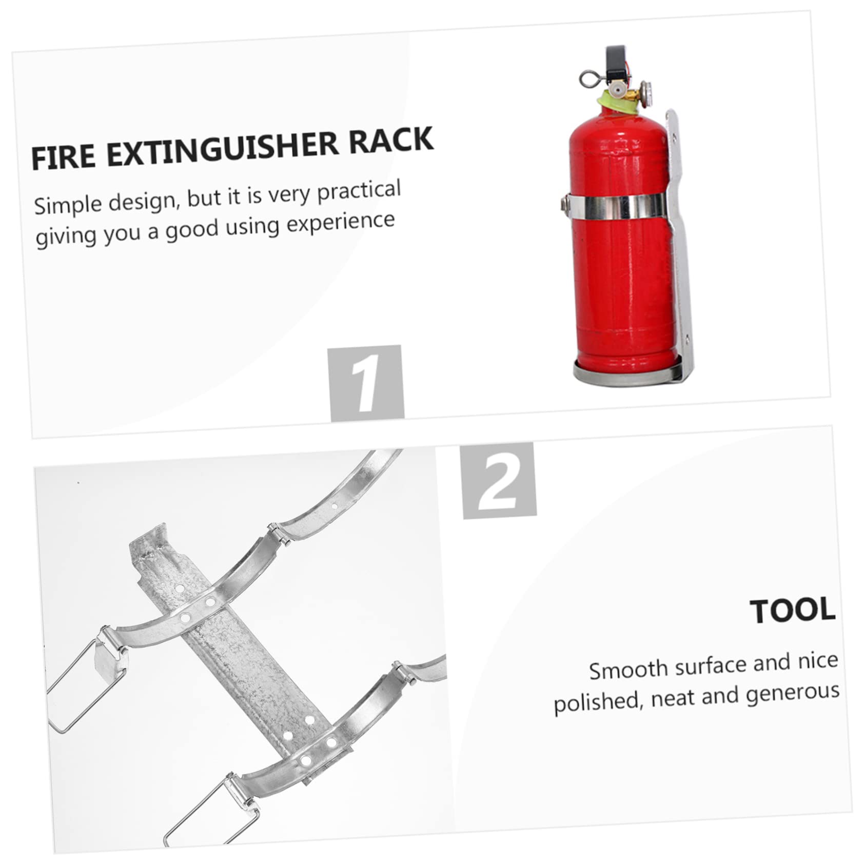 Mikikit 4 Piezas Soporte de Montaje de Extintor de Incendios de Hierro Rack de Pared Galvanizado Resistente la Corrosión para Uso Hogar Oficina y Cocina Soporte Práctico y Seguro para