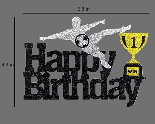 Miniatura 5 de Decoración de pastel de cumpleaños de fútbol, temática de fútbol para niños y adultos, fiesta de cumpleaños