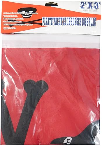 Miniatura 4 de Pirate Yacht Club Burgee 1898 2'x3' Rough Tex 100D Banderín de bandera de poliéster con ojales (cabecera negra) - Novedades alternativas