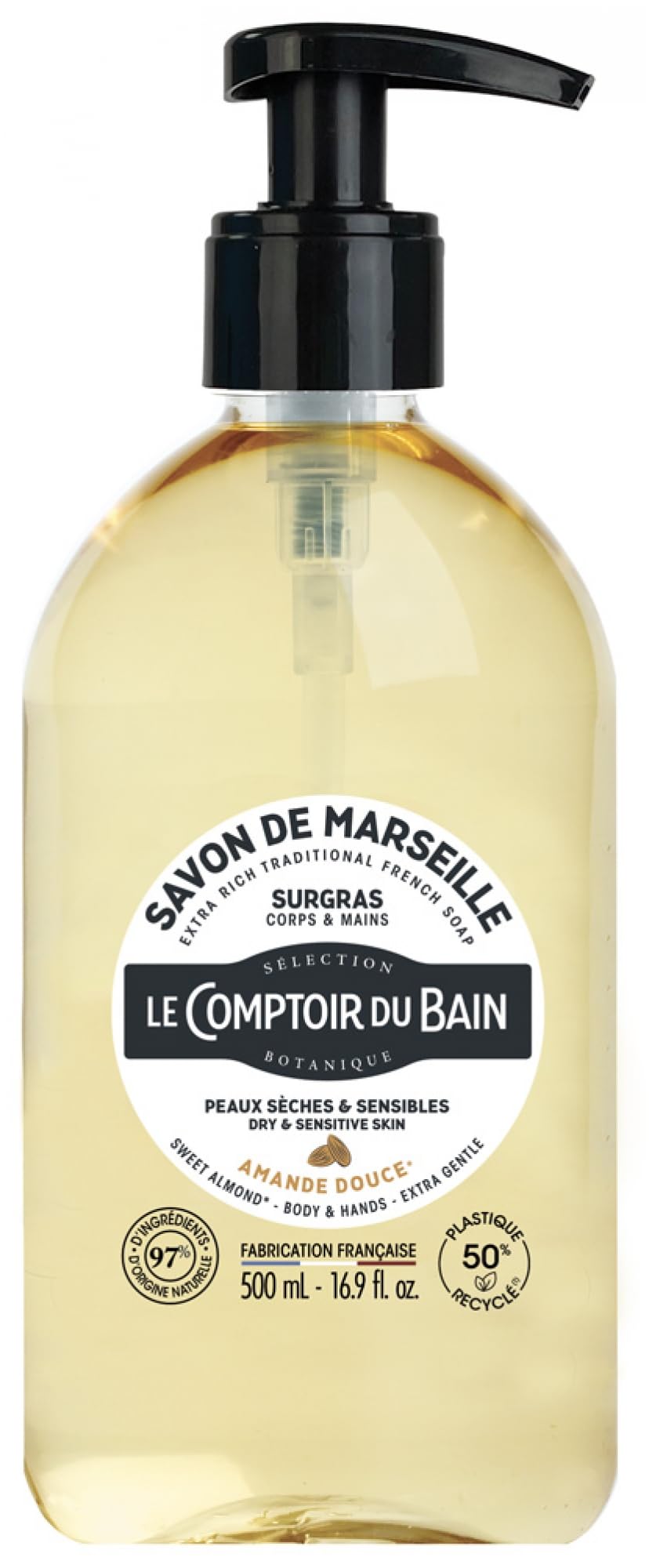 Le Comptoir du Bain Marseille Soap Surgras Sweet Almond 500 ml
