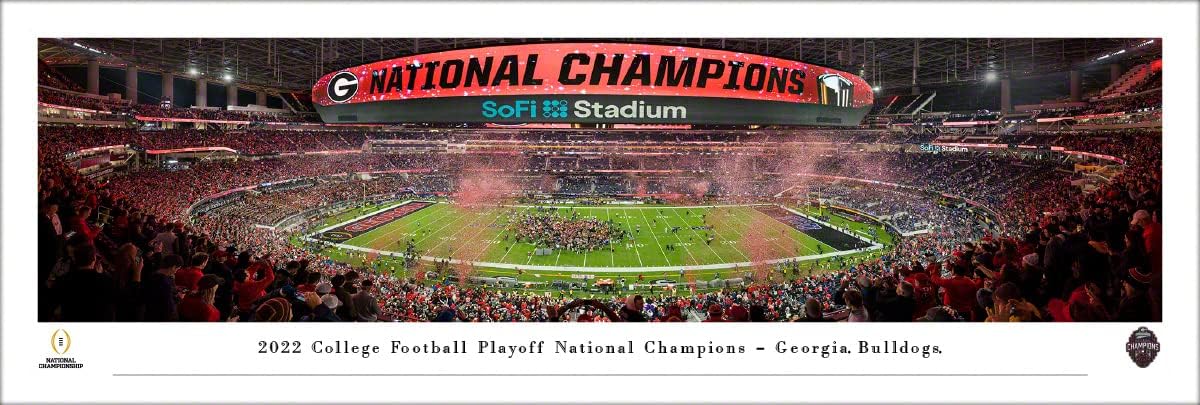 Georgia Bulldogs, 2022 CFP National Champions - Unframed 40 x 13.5 Poster by Blakeway Panoramas