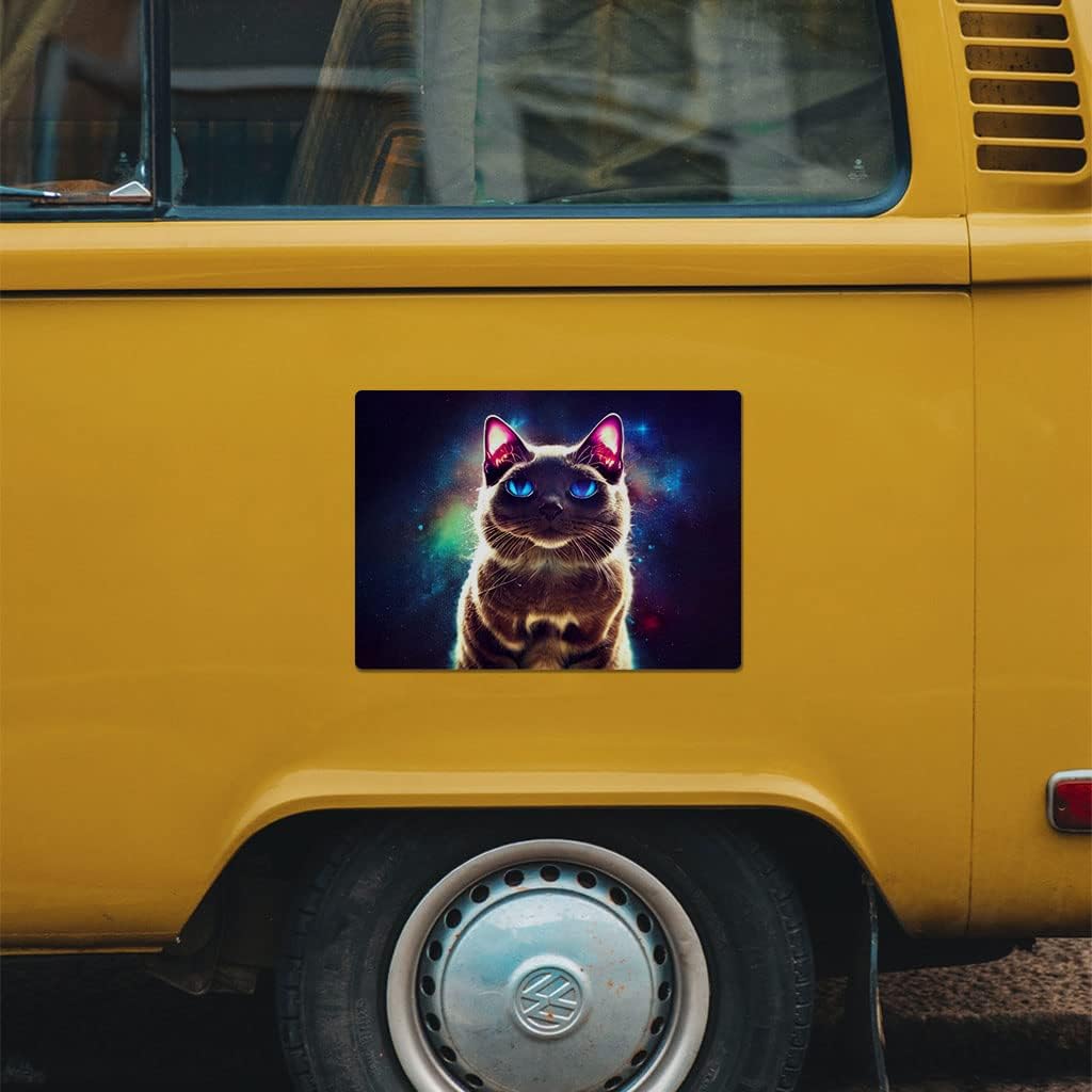 Cute Space Stars Cat Car Magnet 2 PCS - Colorful Printed Car Magnet - Cat Print Sticker