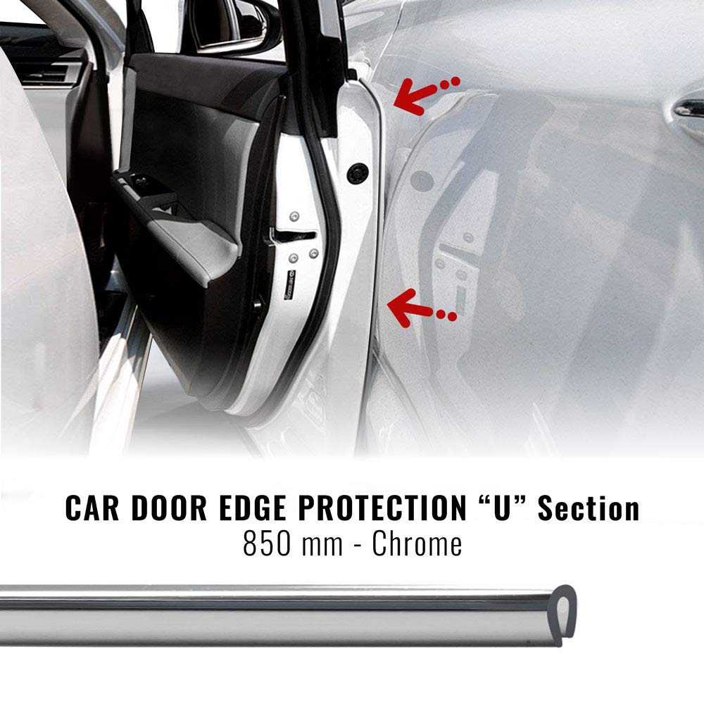 Set 4 Paracolpi Striscia Profilo Portiera Auto Tuning Cromato - Foto 7