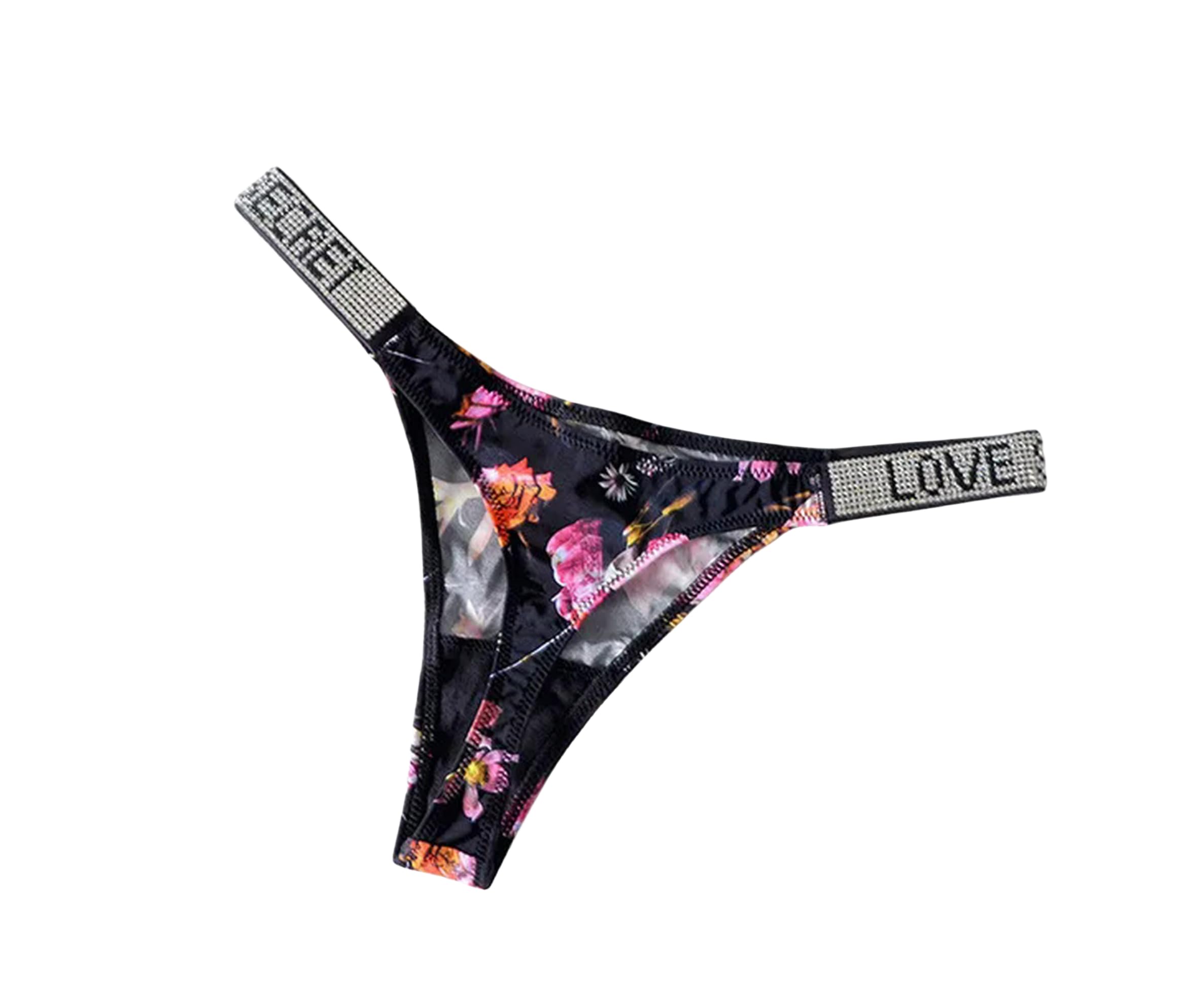 Fydranix Shiny Rhinestone Thong Women Low Waist Panties Sexy Underwear Ladies Briefs Lingere Panty Underware Womens Lingerie Thongs