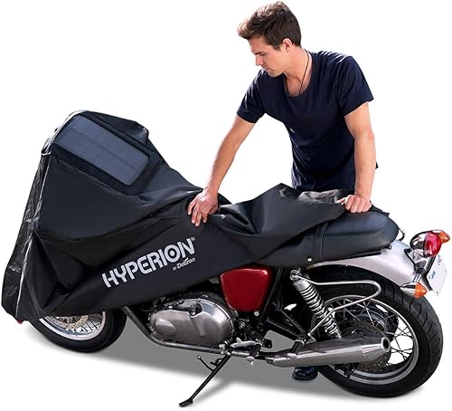Miniatura 2 de Hyperion HYP-MOT-L - Funda para motocicleta con cargador solar grandes fundas resistentes a la intemperie para motocicleta con panel solar para