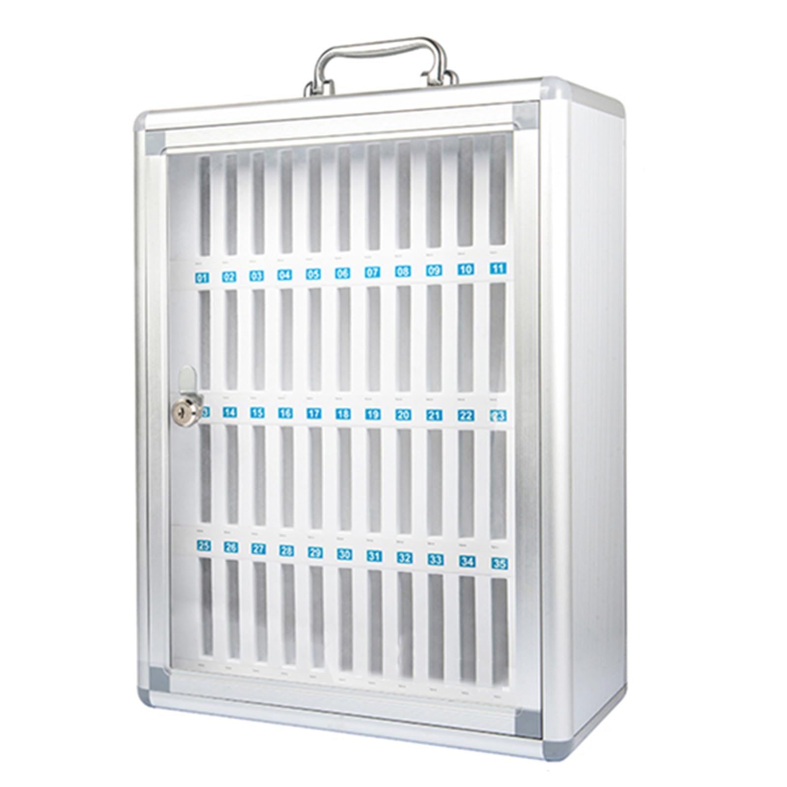 Scatola porta cellulari in lega di alluminio con 6/12/24/36/48/60 scomparti, armadietto di sicurezza con chiave e maniglia per l'uso in classe, in ufficio e durante gli esami - Proteggi i tuoi dispo
