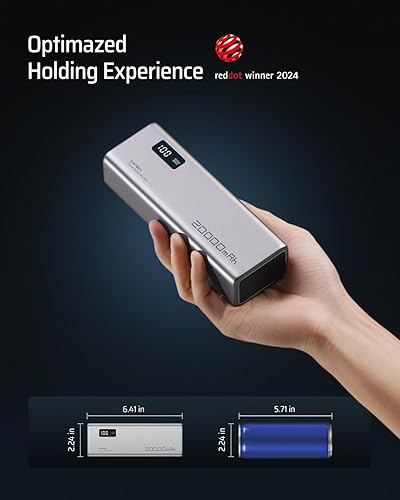 Miniatura 3 de CUKTECH Banco de energía de 15, batería de alta capacidad de 100 W 20000 mAh, portátil de 3 puertos PD3.0 PPS de carga rápida, compatible con