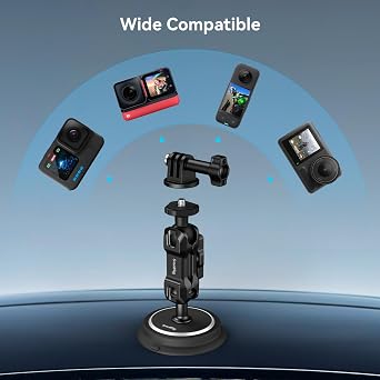 SMALLRIG Magnetic Mount for GoPro Hero 13/12/11, Powerful Camera Car Mount Outside with 360 Rotation Ball Head Magic Arm, for DJI OSMO 360/Nano/Action 6/5 Pro/4, for Insta360 X5/X4/X3/Ace Pro 2