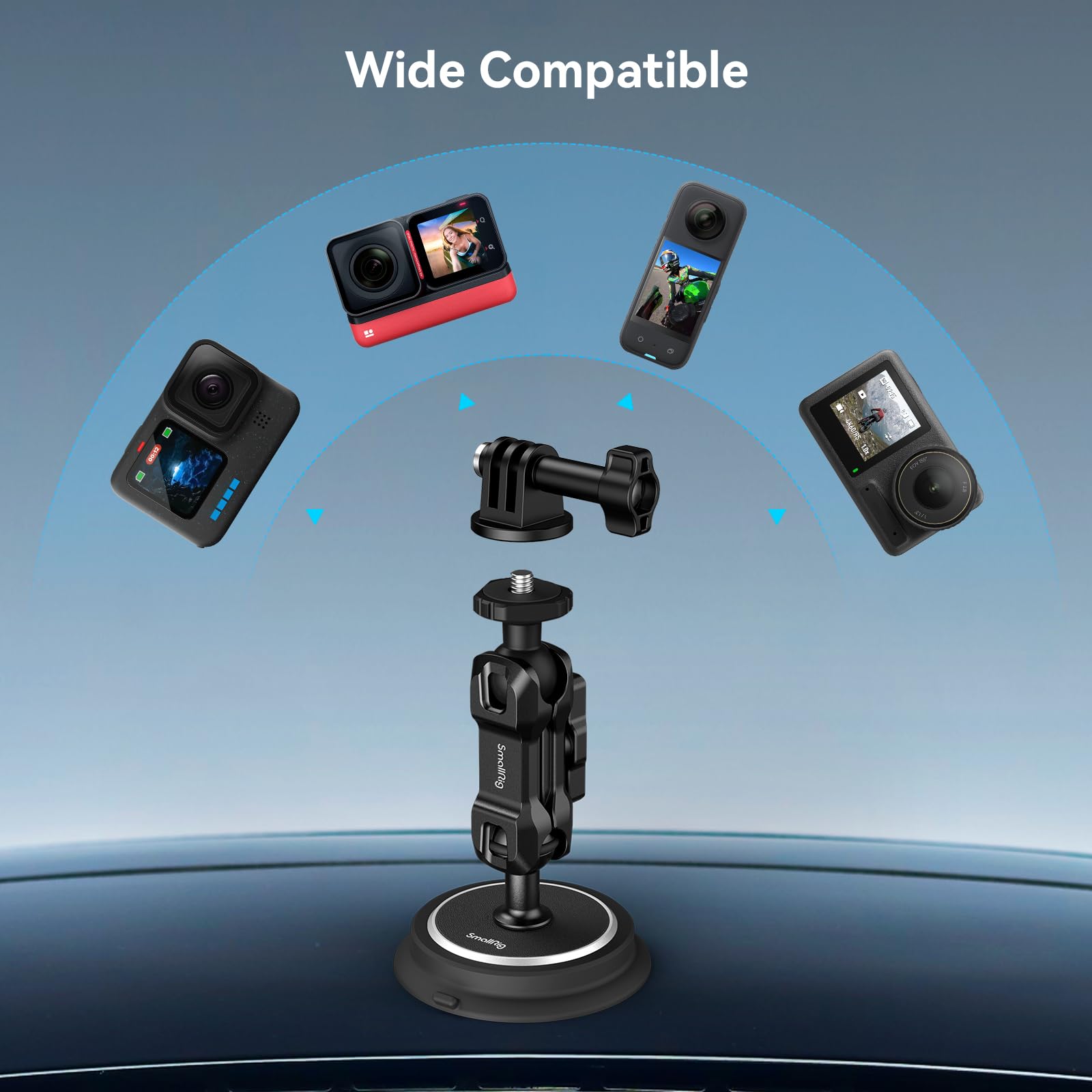 SMALLRIG 2-in-1 Magnetic Suction Cup Mount for Gopro Car Camera Mount Outside for Action Cameras with Ball Head Magic Arm 4466 - Image 4