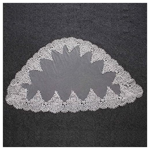 HUIJK slöja kyrka katolsk spets slöja halsduk latin massa huvud skydd spansk spets mantilla brud tillbehör (färg: elfenben)