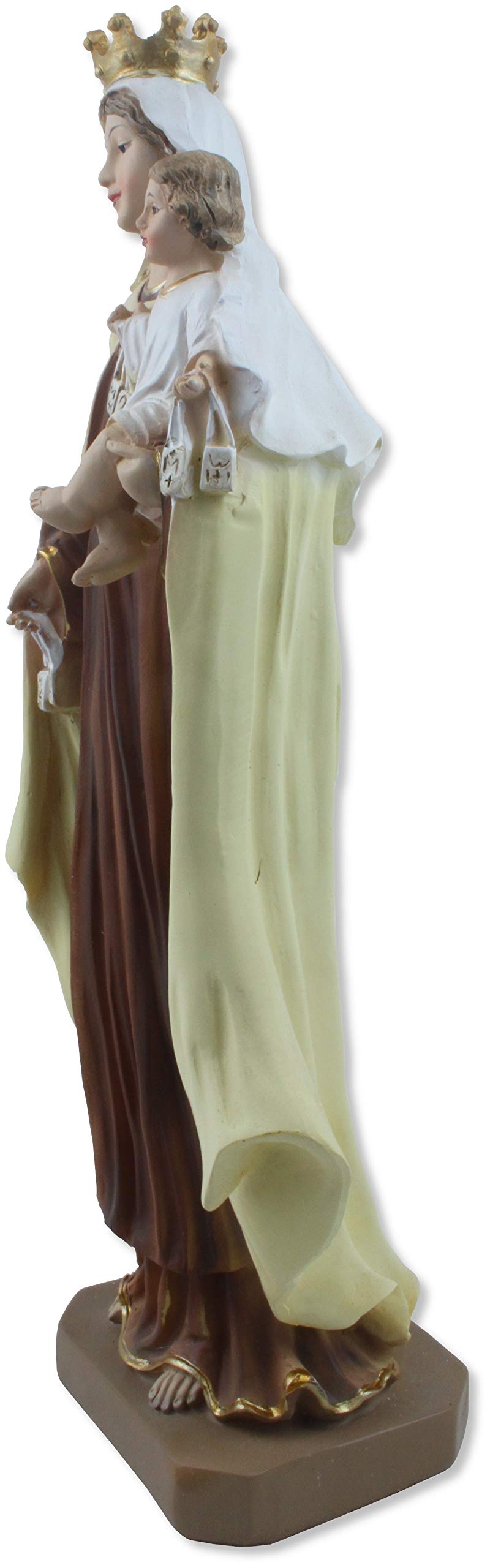 Statua In Resina Della Madonna Del Carmelo - Altezza 30 Cm, Per Interni Ed Esterni
