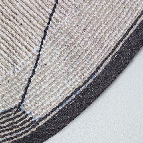 HOMESCAPES - 100% Cotton Washable Tufted Football Round Rug Bath Mat or Children's Rug, 80 cm