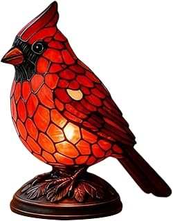 Lámparas de pájaro rojo, lámpara de mesa decorativa de animales, lámparas de animales para sala de estar, iluminación ambiental cálida, luz de noche fácil de usar, herramienta de iluminación elegante,