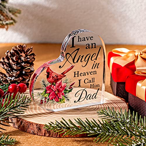 Red Memorial Cardinal Gift Sympathy Bereavement Gift Dad/Mom In Heaven Christmas Cardinal Memorial Gifts For Loss Of Mom/Dad In Memory Of Mom Gift Christmas In Heaven Remembrance Gifts (Dad) #TOP1