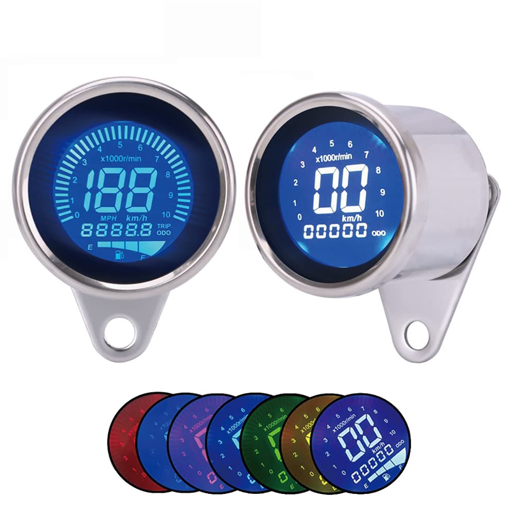 ihreesy Motorcycle Digital Speedometer,3 in 1 Digital Gauge