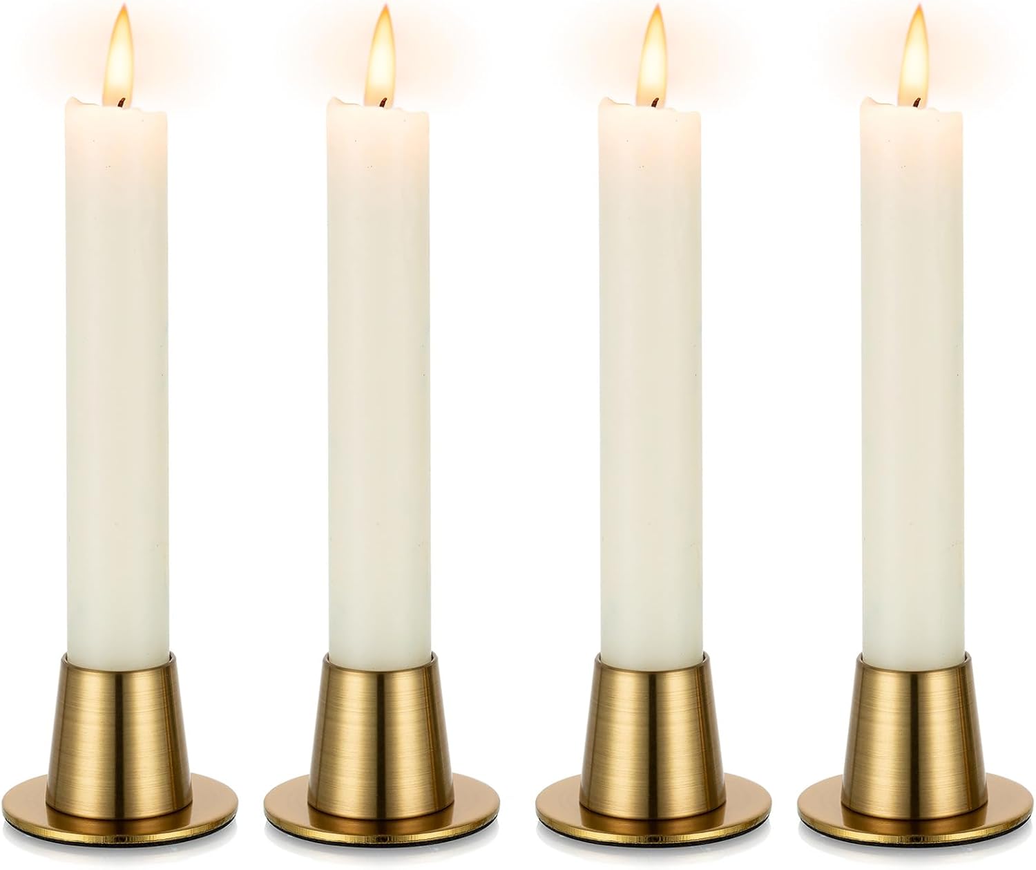 NUPTIO Candle Stick Candle Holder 4 Pcs Gold Candlestick Taper Holders