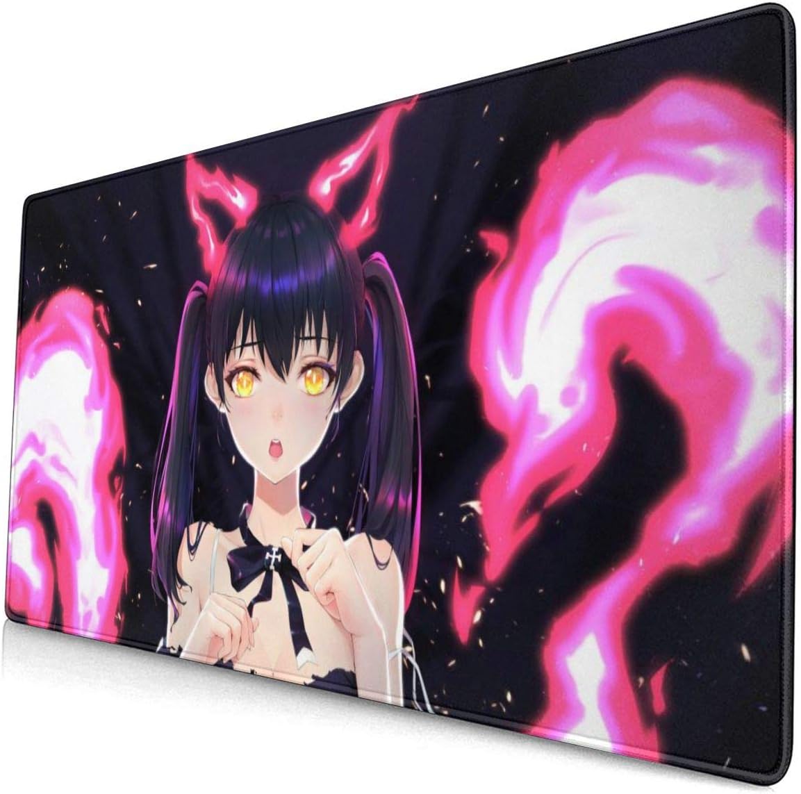 ARDOUR VAN Tamaki Kotatsu Fire Force Anime Girl Large Gaming Mouse Pad Durable Stitched Edges Non-Slip Rubber Base 15.8x29.5 Keyboard Pad Desk Pad for Desk Cover, Computer Keyboard, Pc, Laptop