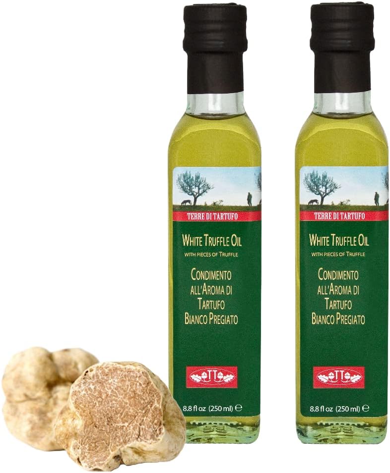 White Truffle Olive Oil | Terre di Tartufo | Versatile Condiment for Any Gourmet Dish | 8.4 fl oz (250ml) - Pack of 2