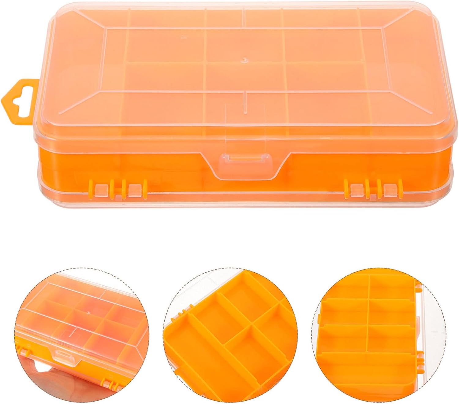 Vaguelly Double-sided Plastic Organizer Box with Compartments for Hardware Beads and Small Parts Storage Container for Nuts Screws Bolts and Crafts