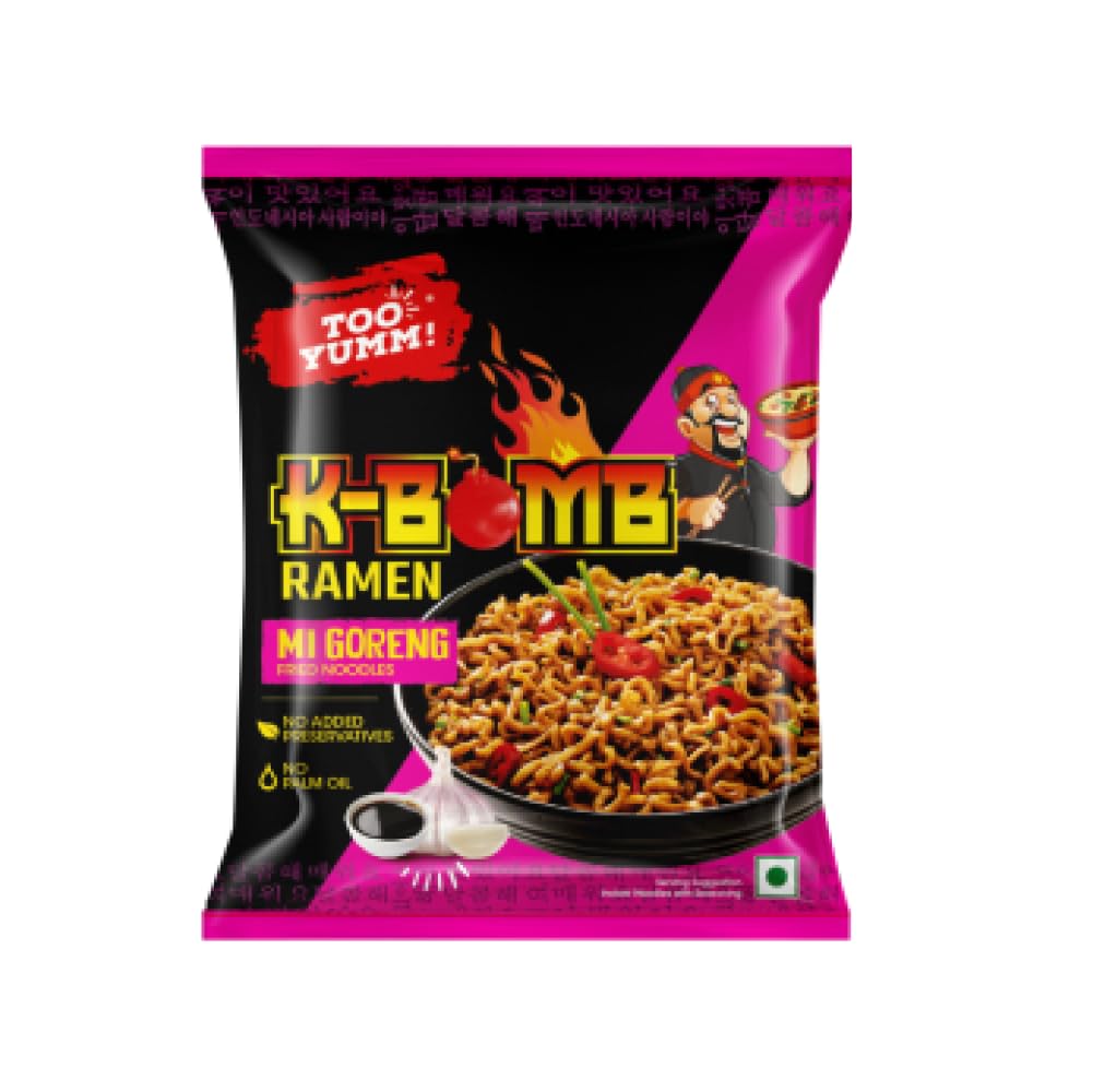 Too Yumm! | K-Bomb Mi Goreng | 79g | Ready to cook Instant Noodles | 100% Veg | Indonesian Noodles | No Palm Oil