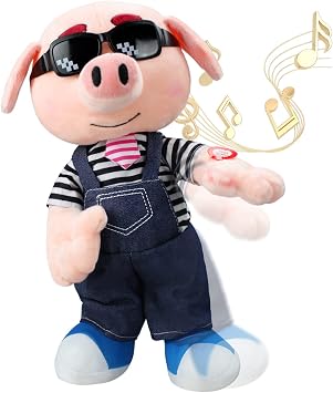 Waving Singing Dancing Pig Stuffed Animal, Interactive Plush Toy, Fun Animation Baby Electronic Pet, Kids Gifts