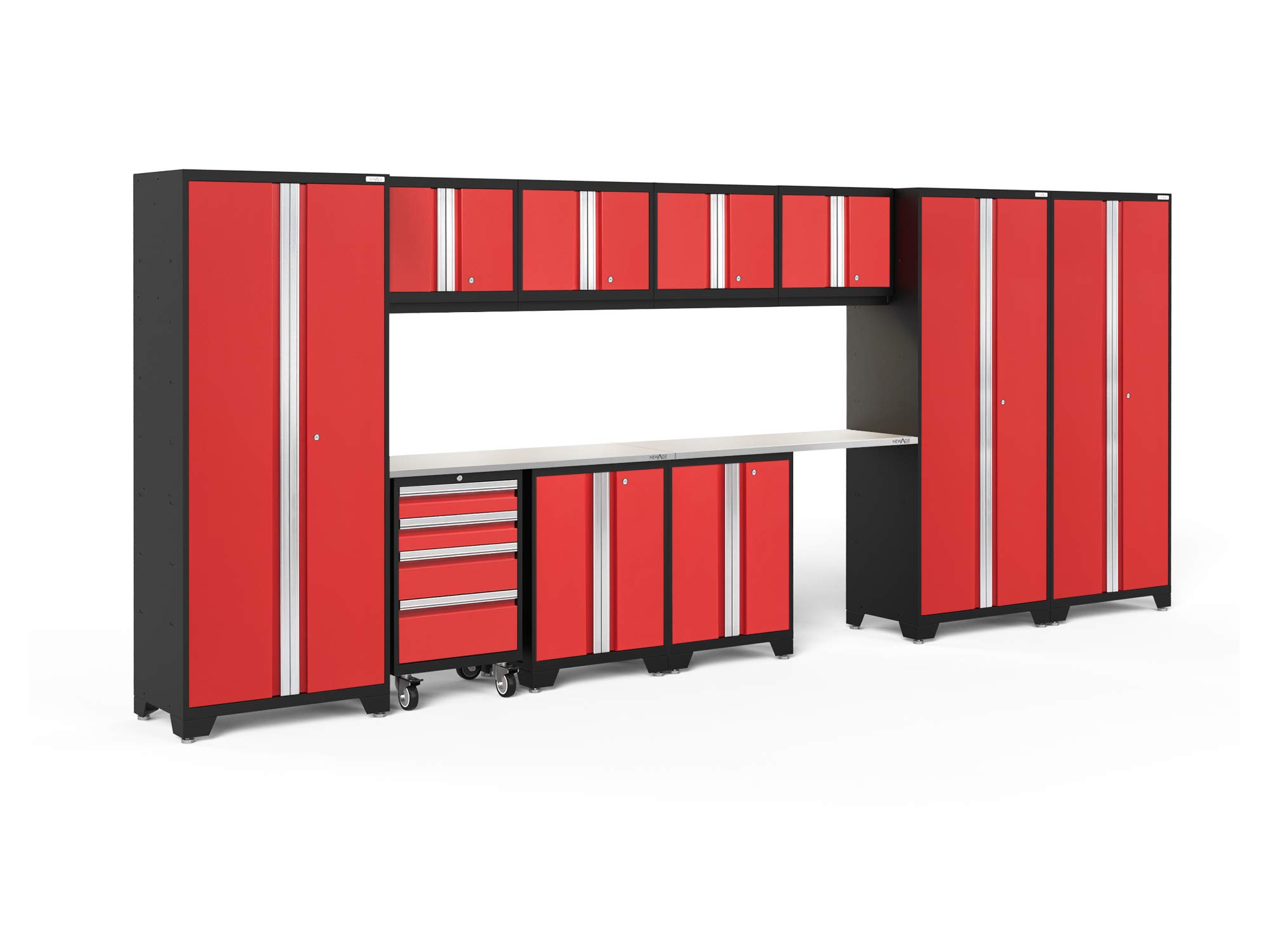NewAge Products Bold Series Red 12 Piece Set, Garage Cabinets, 50636