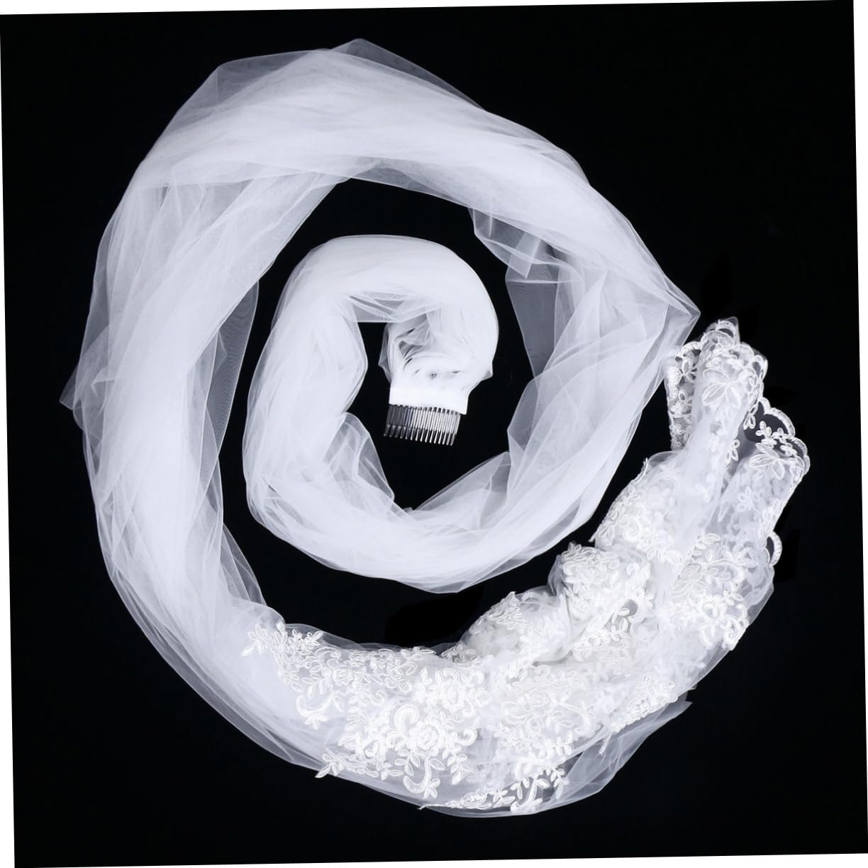 Yardenfun Veil for Bride Wedding Dress Bridal Veils Floor Wedding Veil Long Bridal Veil Floor Type Car Bone