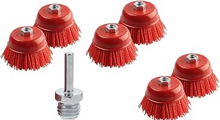 3" Abrasive Filament Nylon Infused Bristle Cup Brush 12 Pack Coarse Sanding Scuffing Brush, 5/8"-11, 3/8" Drill Arbor - Remove Rust, Corrosion, Paint - Surface Prepping for Truck Bed Liner Coatings