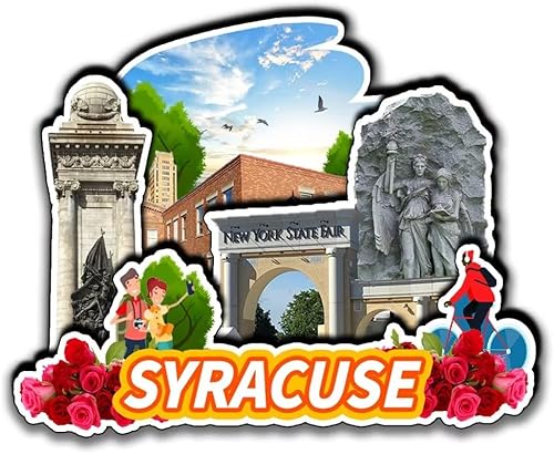 Syracuse New York USA - Imanes para refrigerador 3D productos de madera resistentes a la fricción recuerdos de viaje decoración del hogar y la