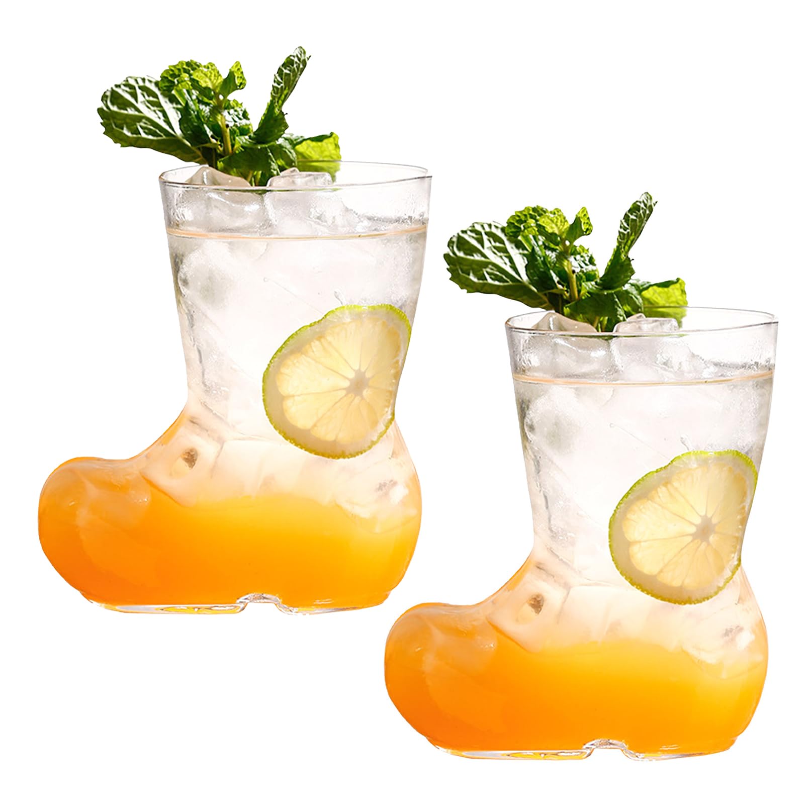 LSFYYDS 2 Pcs Creative Boots Glass Cup Cute Cocktail Glass Creative Martini Glasses Drinks Cup for Juice Champagne Tequila Cocktail Wine Martini